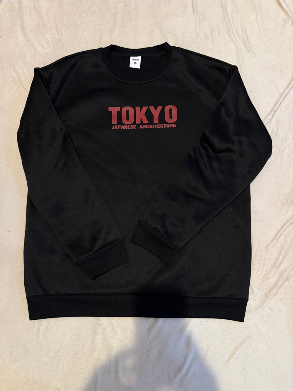 Tokyo Graphic Crewneck Sweater - Black with Red Print